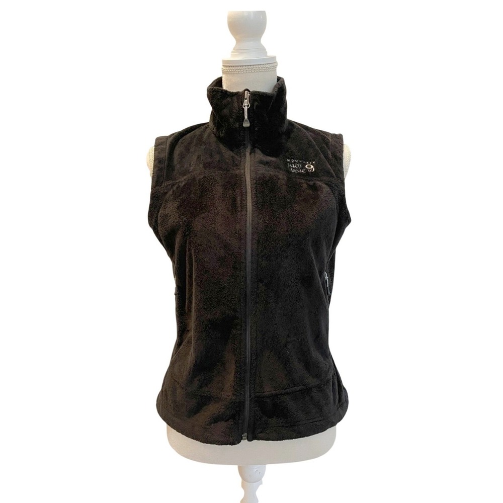 Mountain Hardwear Womens Black Fleece Full Zip Sleeveless Outdoor Camping Vest S
